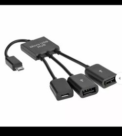 3 in 1 Micro USB Power Charging Host OTG Huk Cable Adapter for Samsung