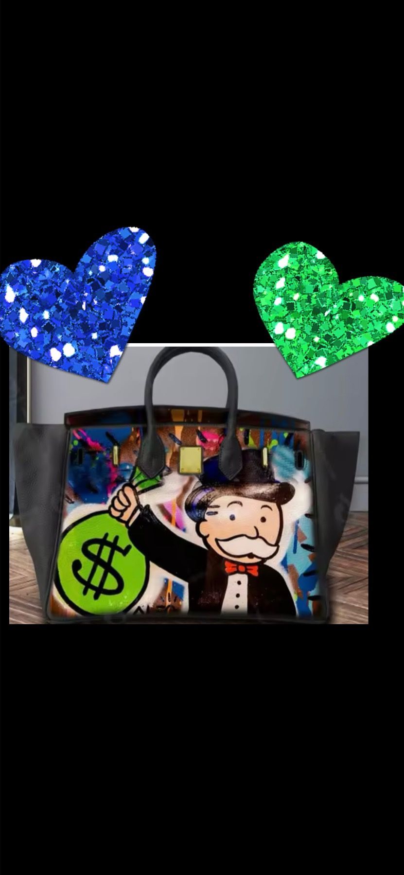 Monopoly custom painted bag
