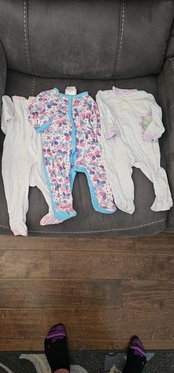 0-3 Mth Baby Girl Sleepers 
