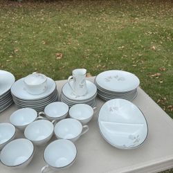Noritake China 6216 Rosay US Design Pat 54 Pieces 12 Person