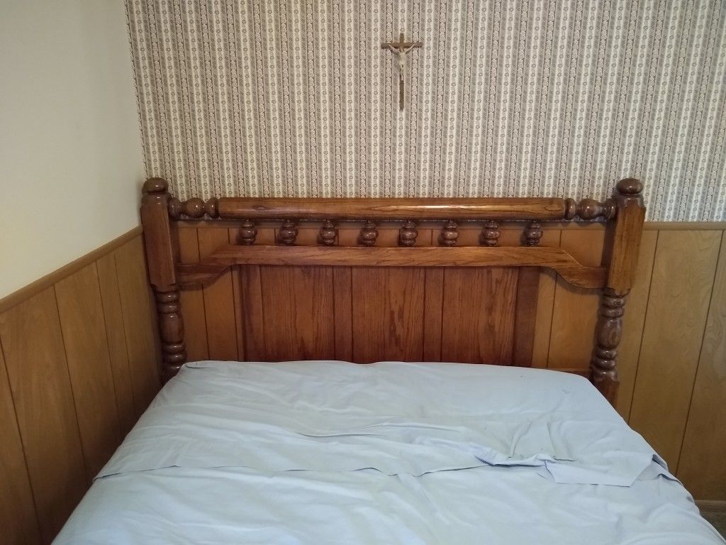 Bed Headboard, size - full, solid wood in pristine condition. $25