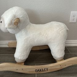 Lamb Critter Plush Nursery Rocker