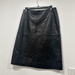 Ann Taylor NWT Black 100%Leather SkirtSz Small