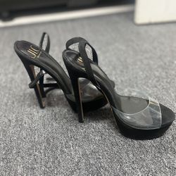 Black stiletto J Lo heels