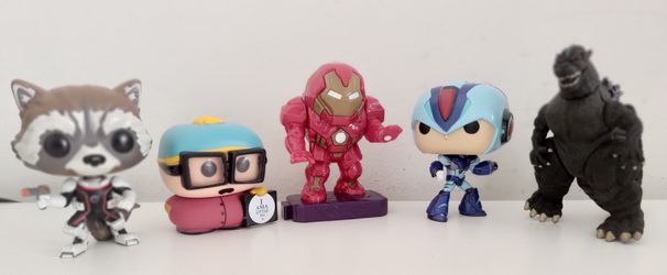 Funko Style Figure Collection Lot – Iron Man Hulkbuster, Godzilla, Mega Man...