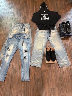 Dior B30, Purple jeans, Amiri jeans, Christian louboutin and True religionXSIXPM