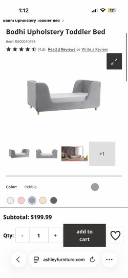 New Toddler bed grey