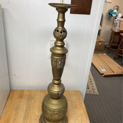 Solid Brass Very Ornate Candle Volt Could Use As Table Base Or Plant Stand28 Inches In Height