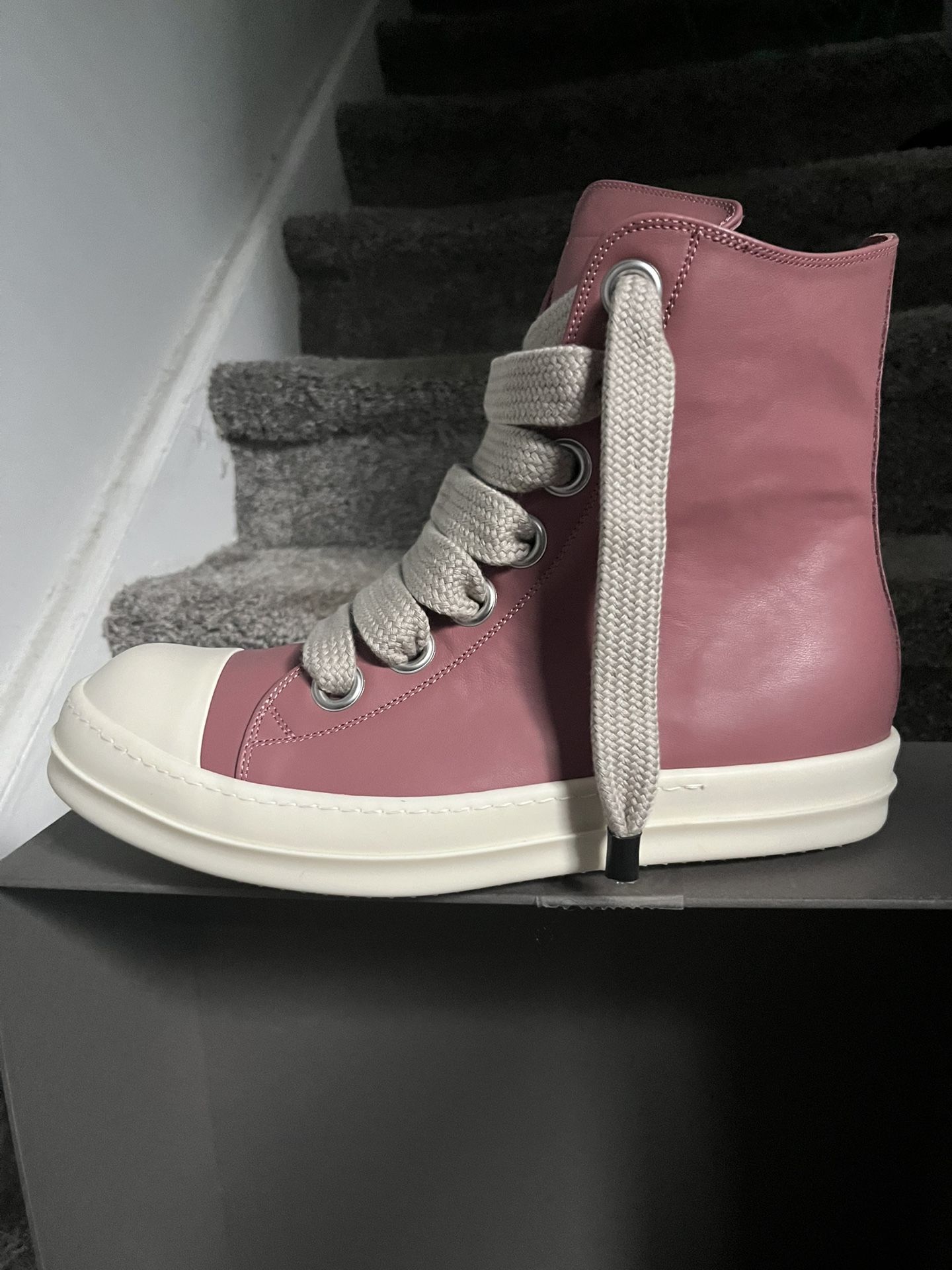 Rick Owen’s High Top Jumbo Lace Pink Brand New