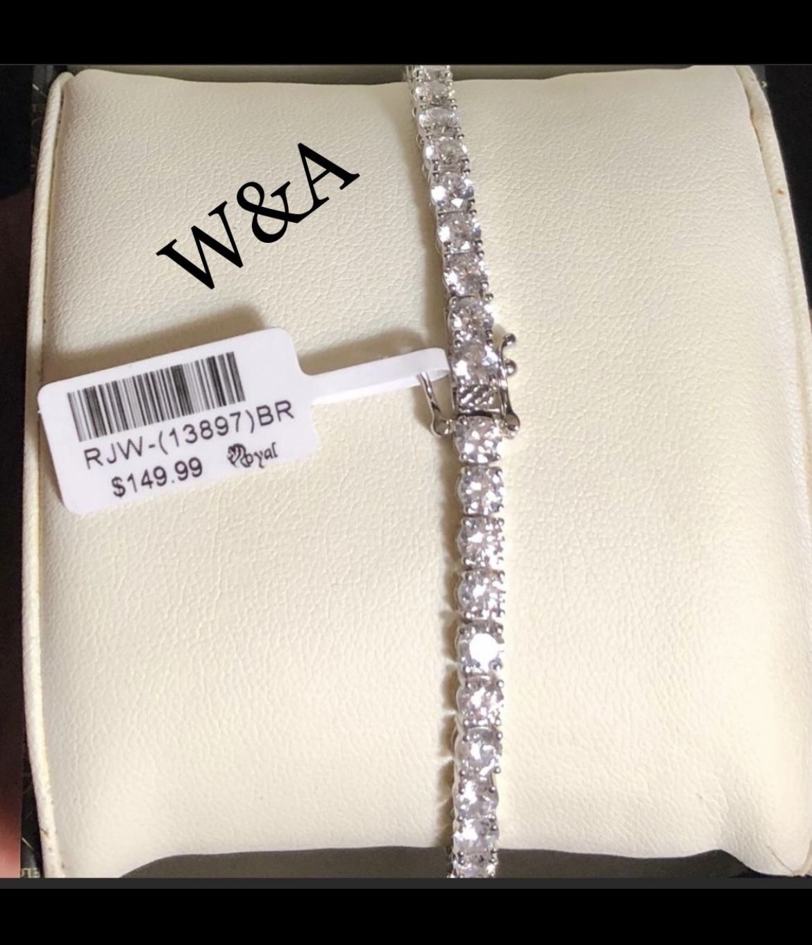 4mm White Gold Plated Tennis Bracelet