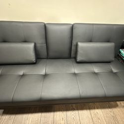 Black Leather Futon