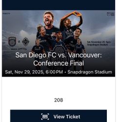 SDFC Ticket vs Vancouver 11/29