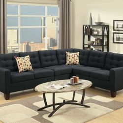 Brand New Black Sectional Sofa 
