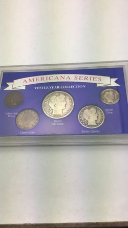 Americana Series Coin Set Indian Head Penny-Liberty Nickel-Barber Dime-Barber Quarter- Barber Half Dollar