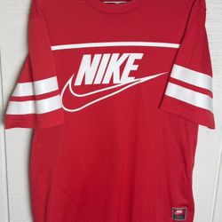 Nike Logo Size L Mesh Jersey Red Tag Mens Red Vintage 90’s Swoosh (21”x30”)