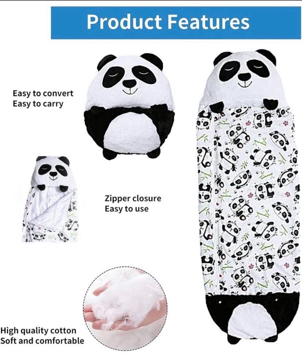 folding pillow Boys Girls Animals Sleeping Bag