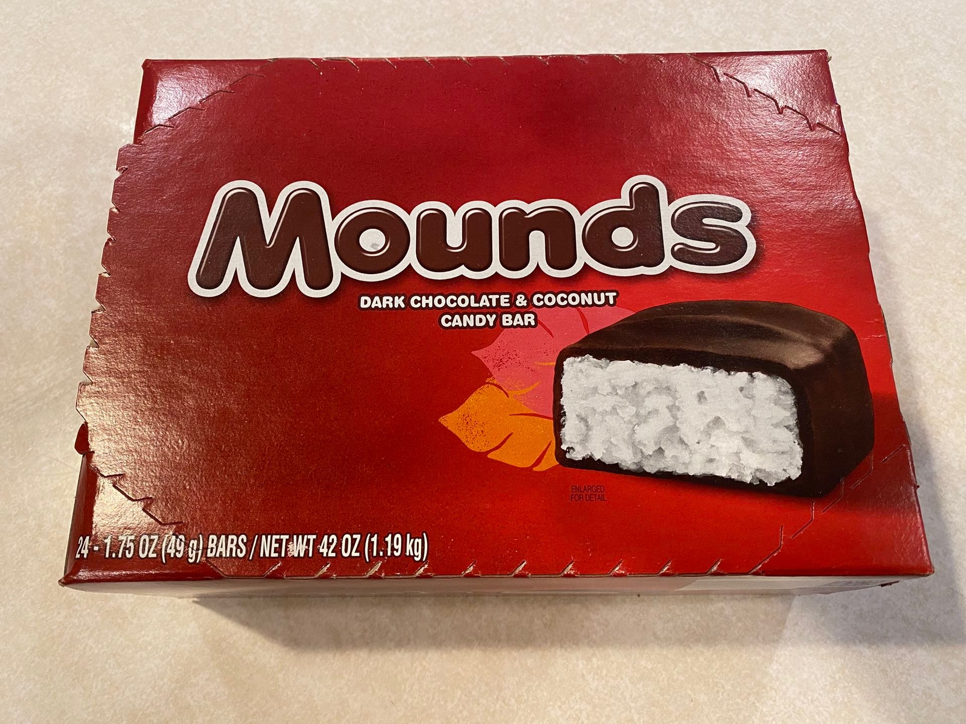 2 Cases Of 24 Each (48) Large Mounds Candy Barso