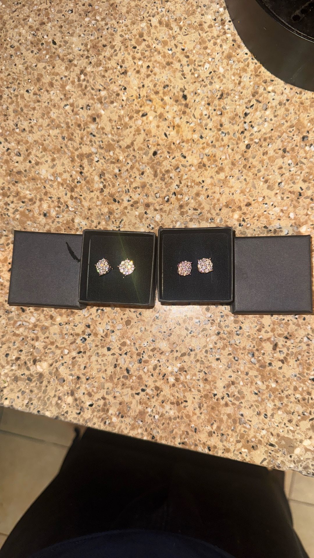 2 Set Of Silver Moissanite Earrings