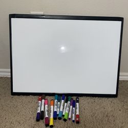 Dry Erase White Board With Markers 