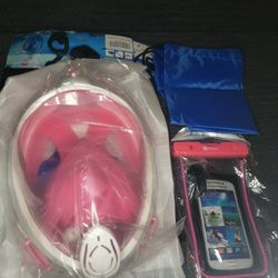 180° View Panoramic Snorkeling Mask Full Face GoPro Compatible Snorkel kit