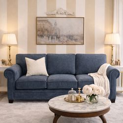 Luxury Navy / Blue-Gray Velvet Sofa – Macy’s
