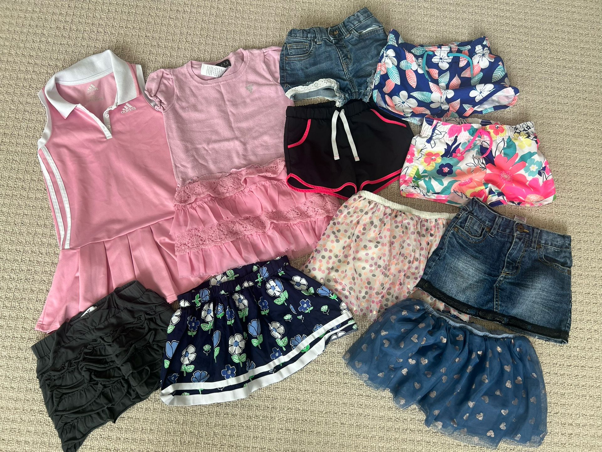 girls size 5 clothing bundle lot short sleeve tops dresses skirts shorts summer gymboree adidas