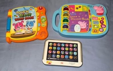 2 VTech Touch & Teach Word Book and 1 Fisher Price works excellent $10 for bundle must pick up