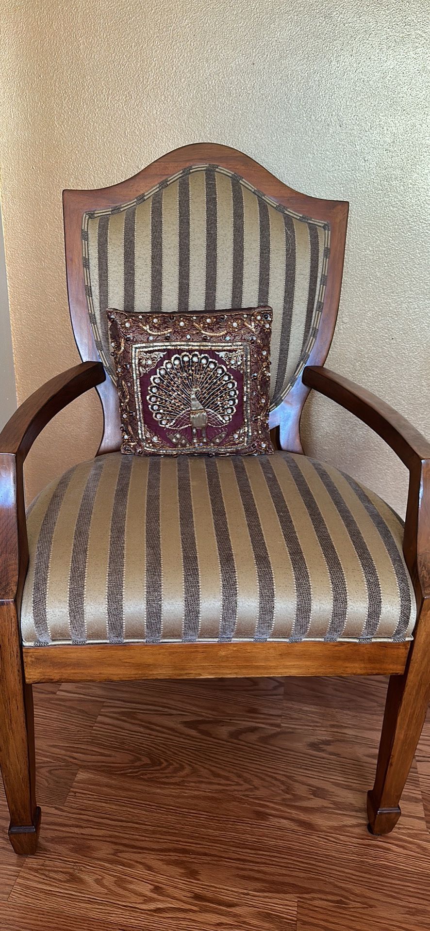 2 Chairs Gold Stripes Solid Accent Chair