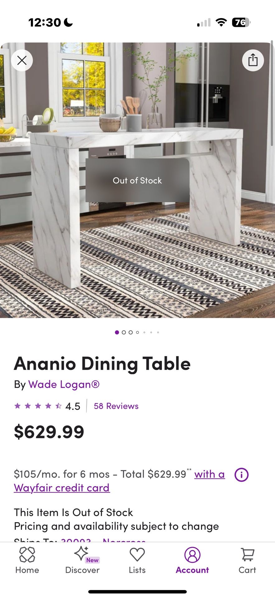 Dining table / kitchen island