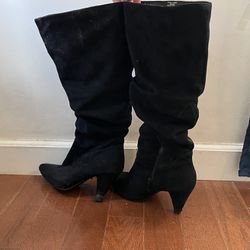 Impo stretch fabric knee high boots size 9 M in Black