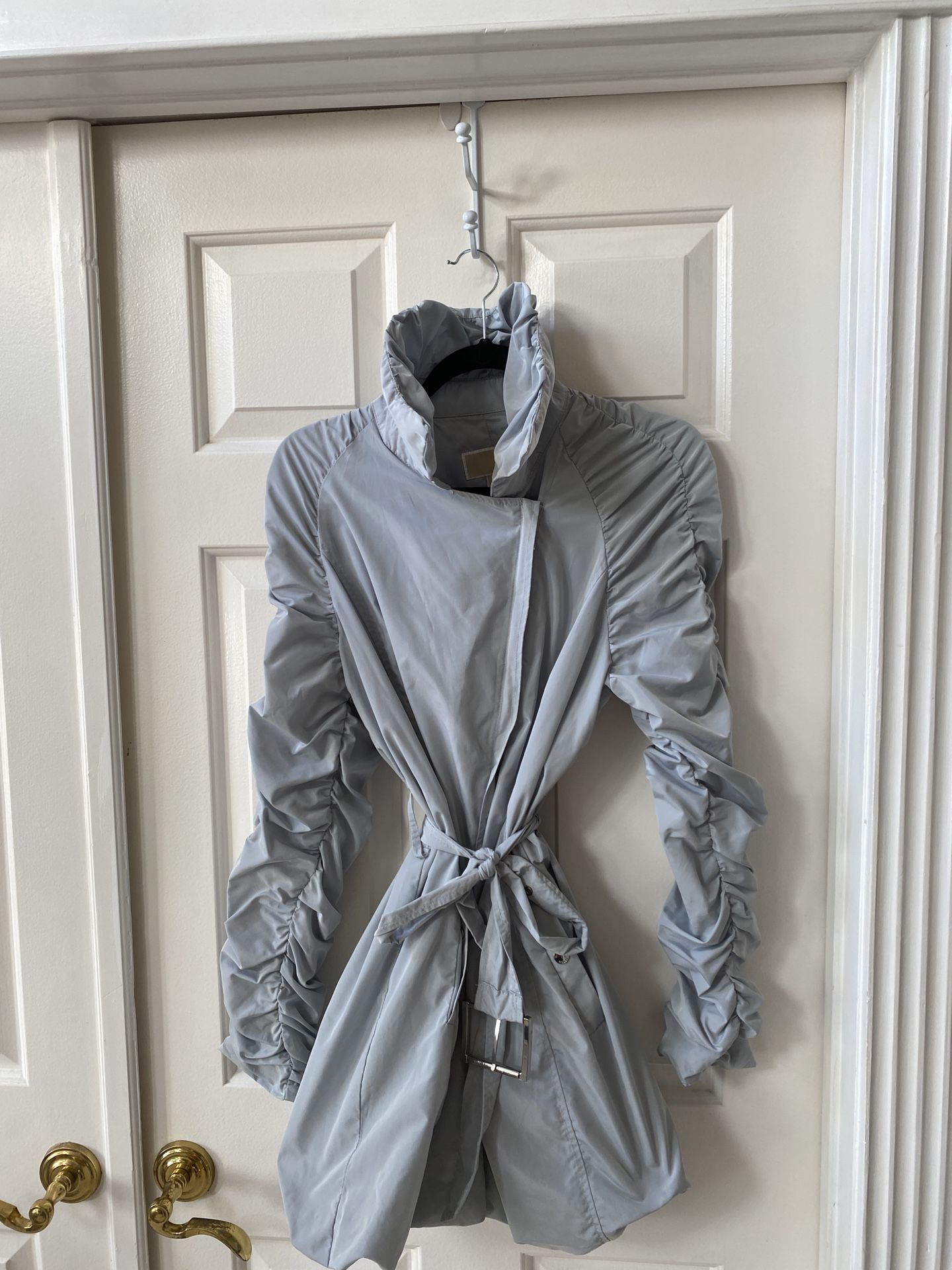 Michael Kors Ruched Raincoat Windbreaker