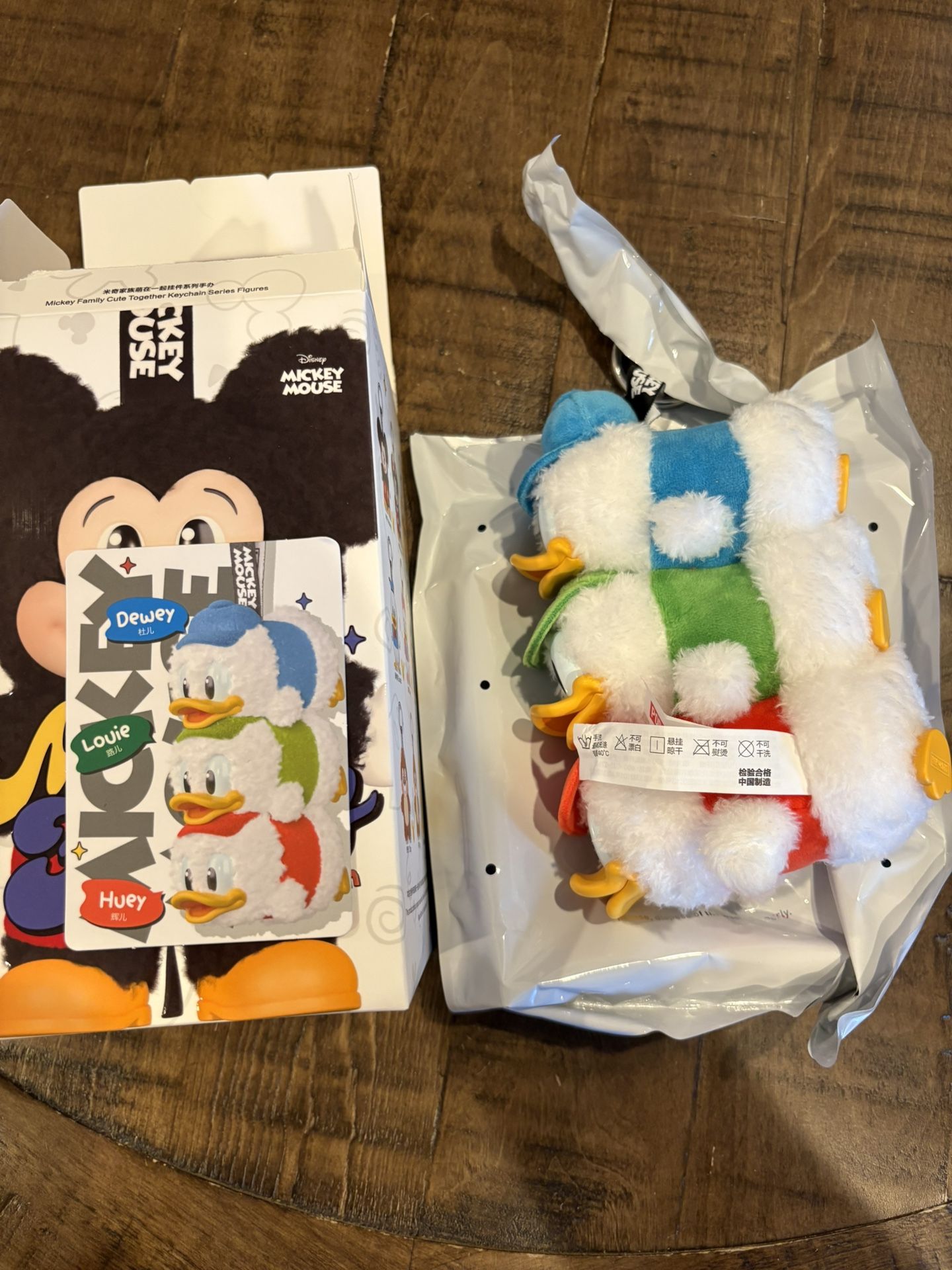 Pop Mart Disney Mickey Family Together Series Secret Edition Huey, Dewey, Louie Plush Keychain