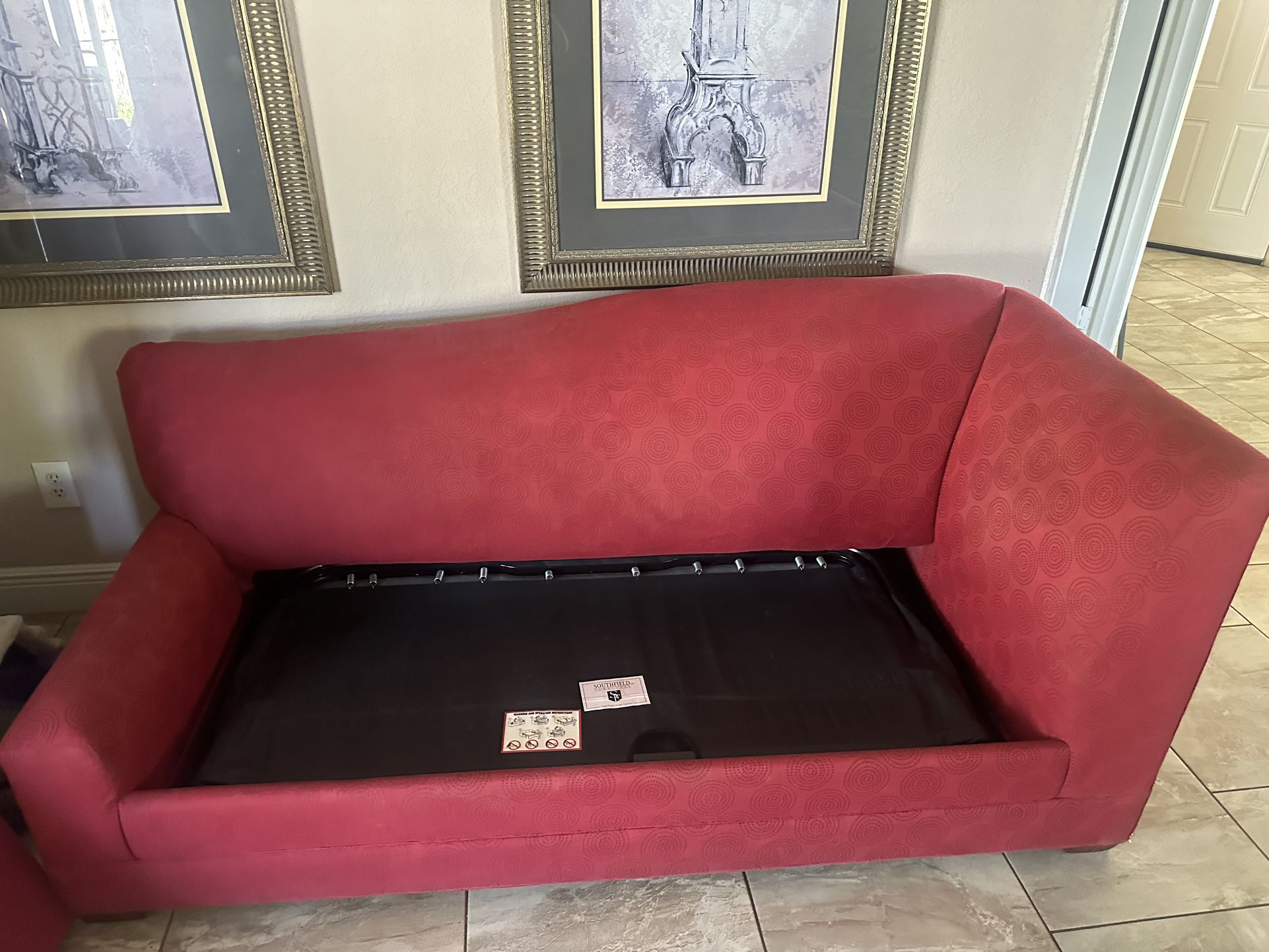 Red Sofa Bed 
