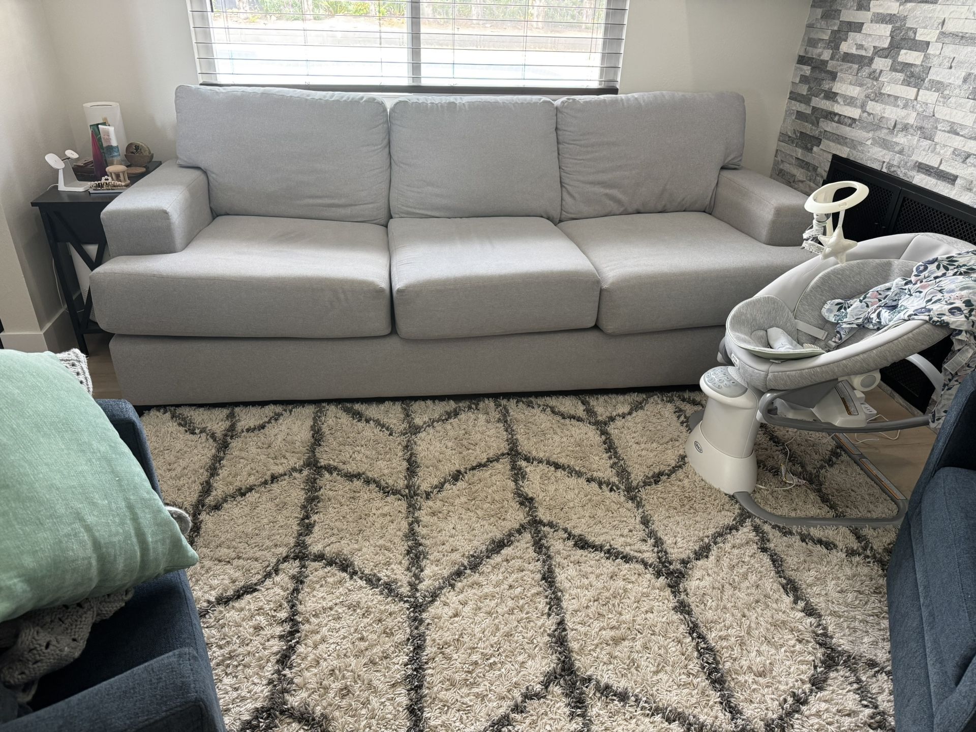Living Spaces Grey Sofa