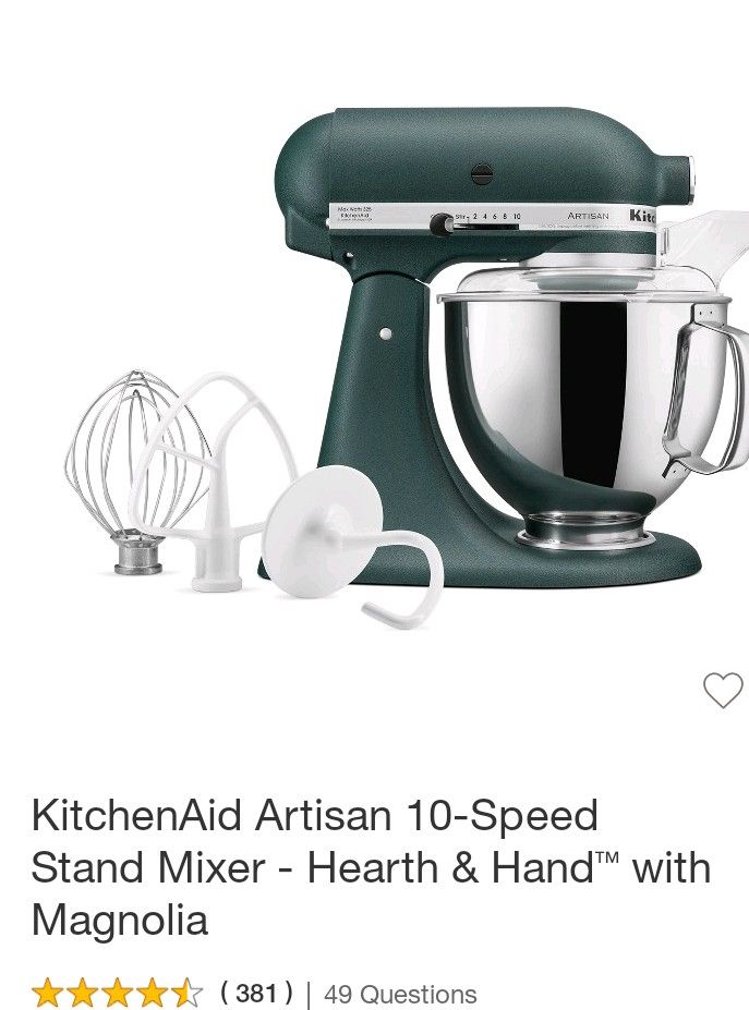 KitchenAid Artisan 10Speed Stand Mixer Hearth & Hand with Magnolia