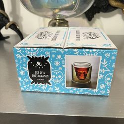 Set Of 4 Skull Shot Glasses