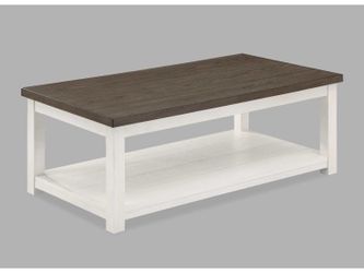 Dakota Chalk White Coffee Table with Casters