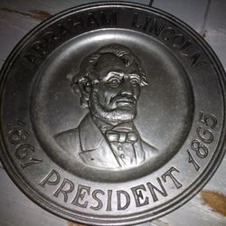 Vintage Pewter Presidential Plate