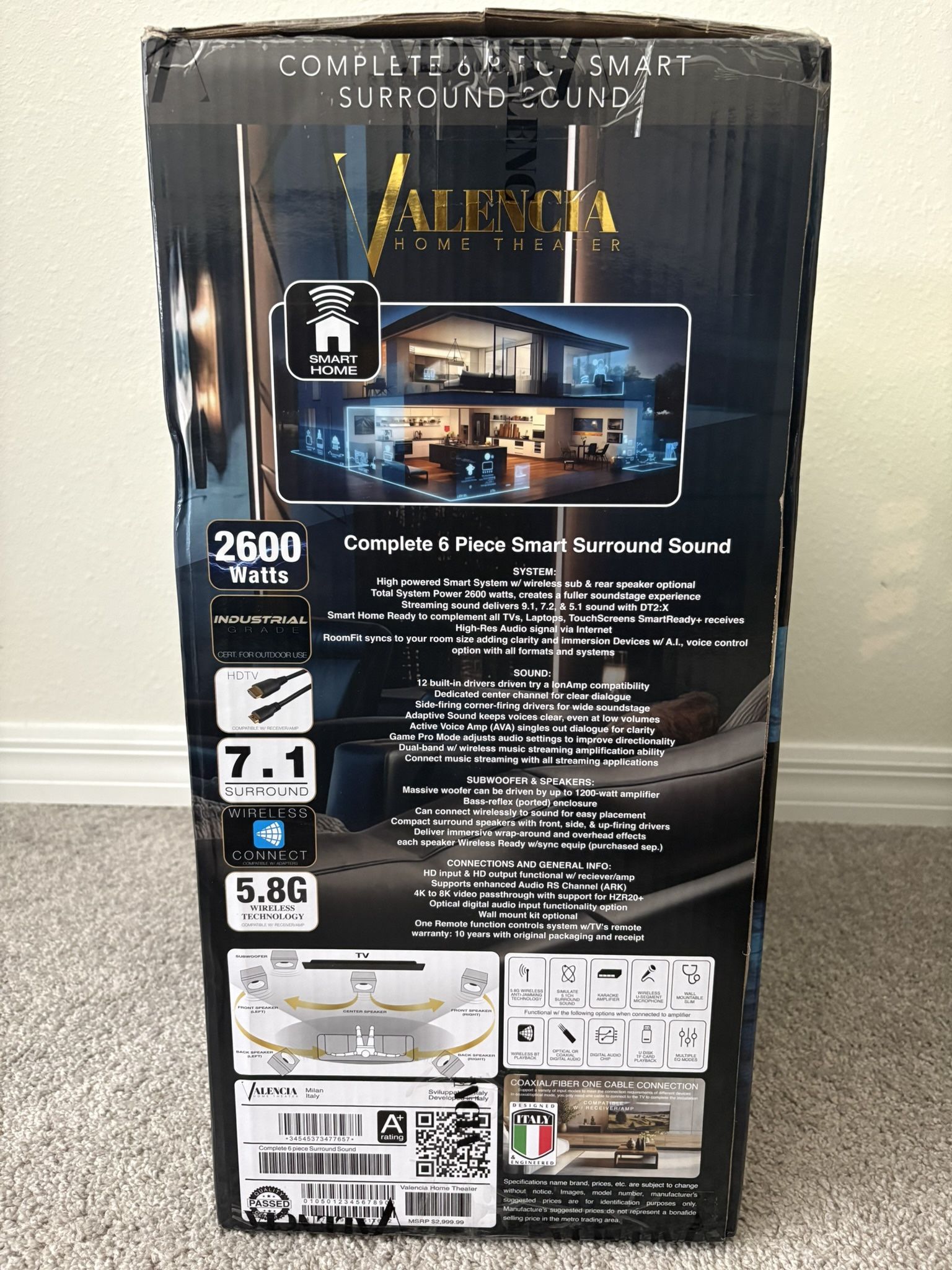 Valencia Home Theater Complete 6 Piece Smart Surround Sound