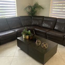 Leather Sectional Reclining Sofa Used 