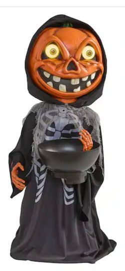 3 ft. Pumpkin skeleton with candy bowl