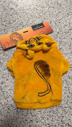 Disney Lion King Simba Pet Costume Hoodie Size S