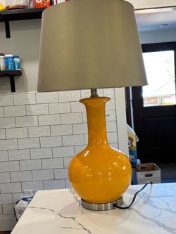 Yellow Ceramic Table Lamp with Shade
