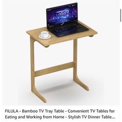 FILULA - Bamboo TV Tray Table Bamboo Side Table Nightstand New In Box 