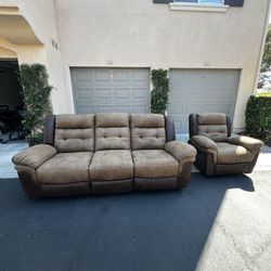 Reclining Sofa Set - 3-Seater and Armchair - Couch For Couch $500 OBO