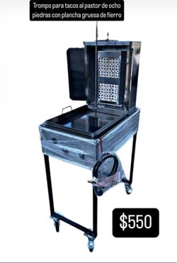 Trompo para tacos de pastor con plancha