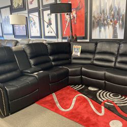 black leather sectional 🖤🔥 $1,499