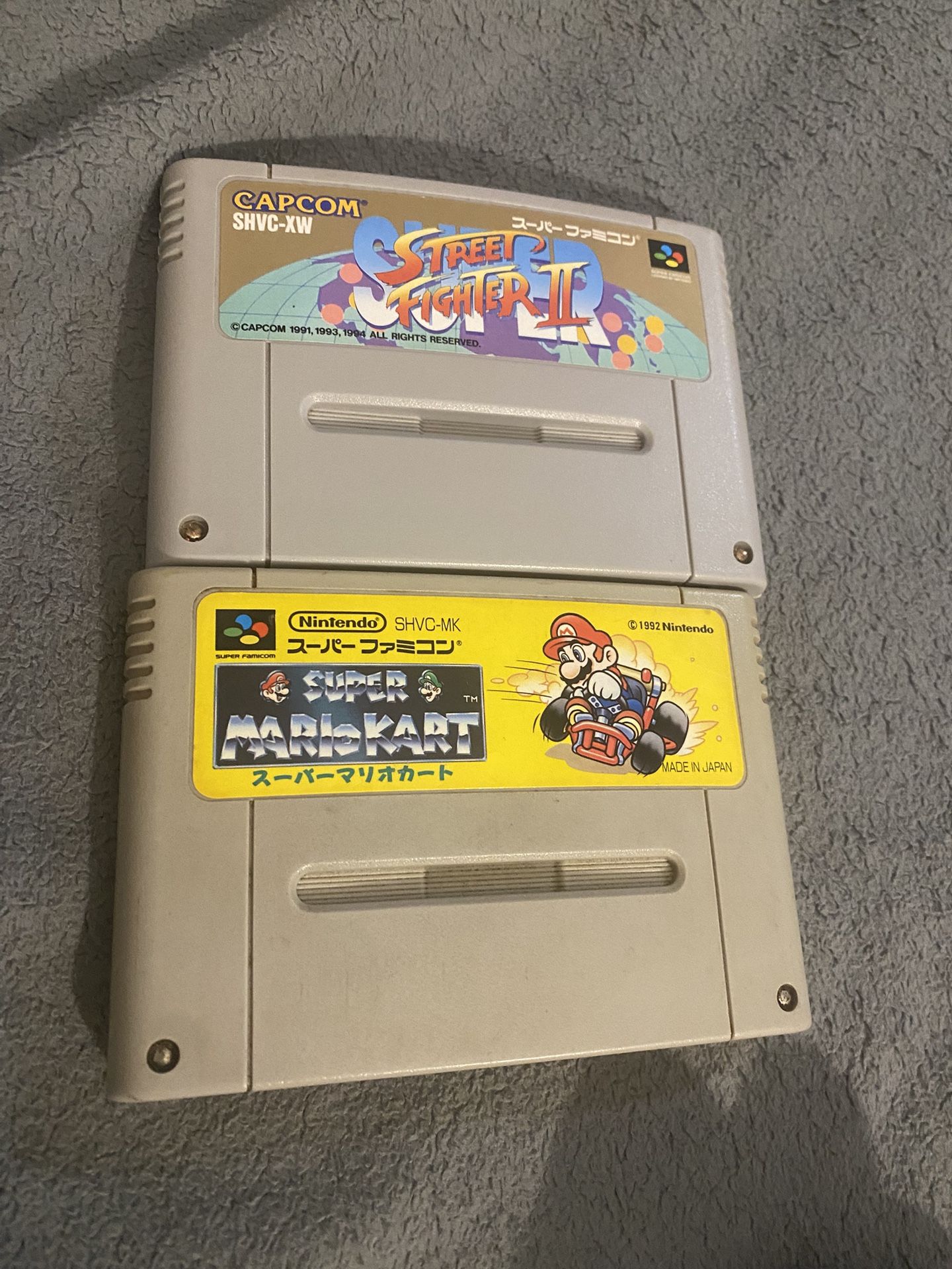 🎮 Super Famicom Game Bundle – Street Fighter II + Super Mario Kart – $30 OBO💥🇯🇵