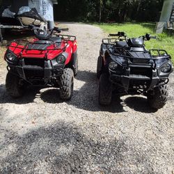 2 Kawasaki Brut Force 300 ATVs 
