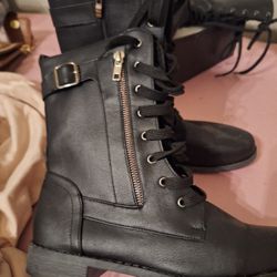 Women's Black Combat Boots